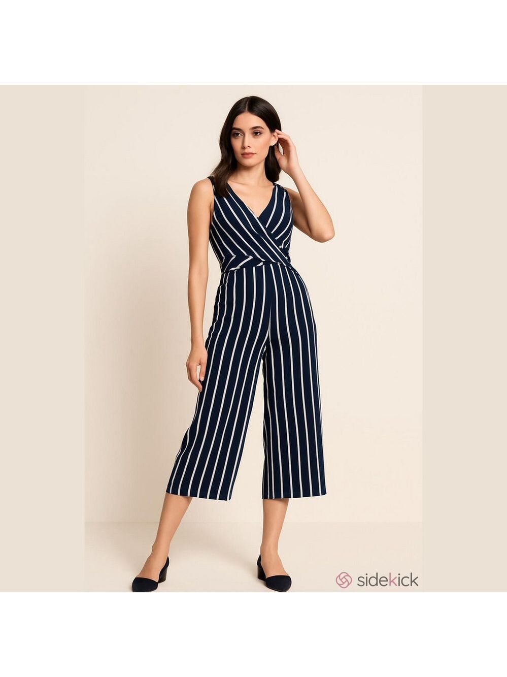 Candies blue and white striped sleeveless jump suit Woman’s size 2X